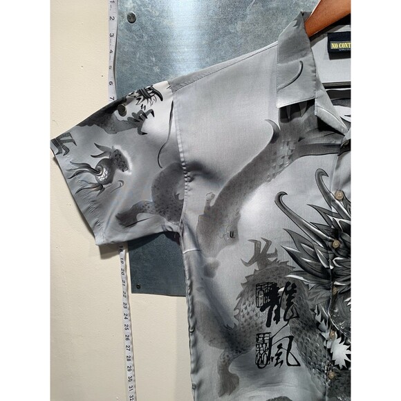 Ringo Sport No Contest Microfiber M Gray Graphic Asian Dragon Camp Y2K Retro - Picture 10 of 16